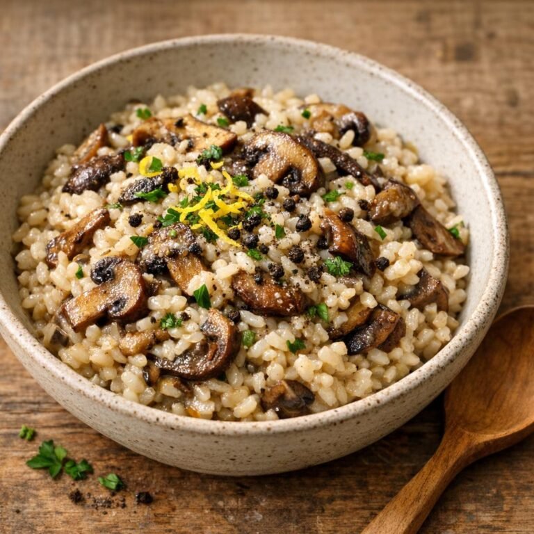 Risotto aux champignons et Poivre sauvage noir Voatsiperifery avec Poivre sauvage noir Voatsiperifery