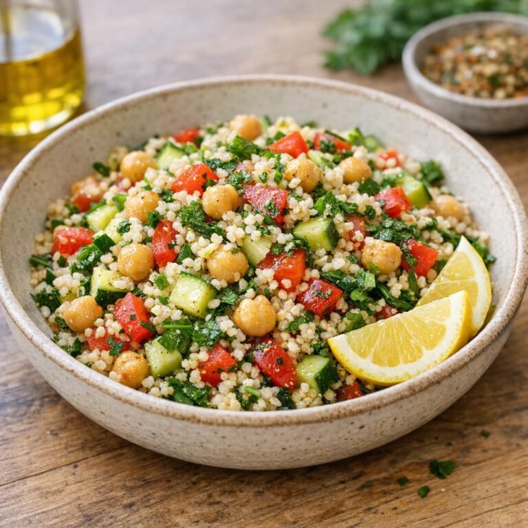 Taboulé de boulgour, concombre et pois chiches avec Assemblage Taboulé et salades