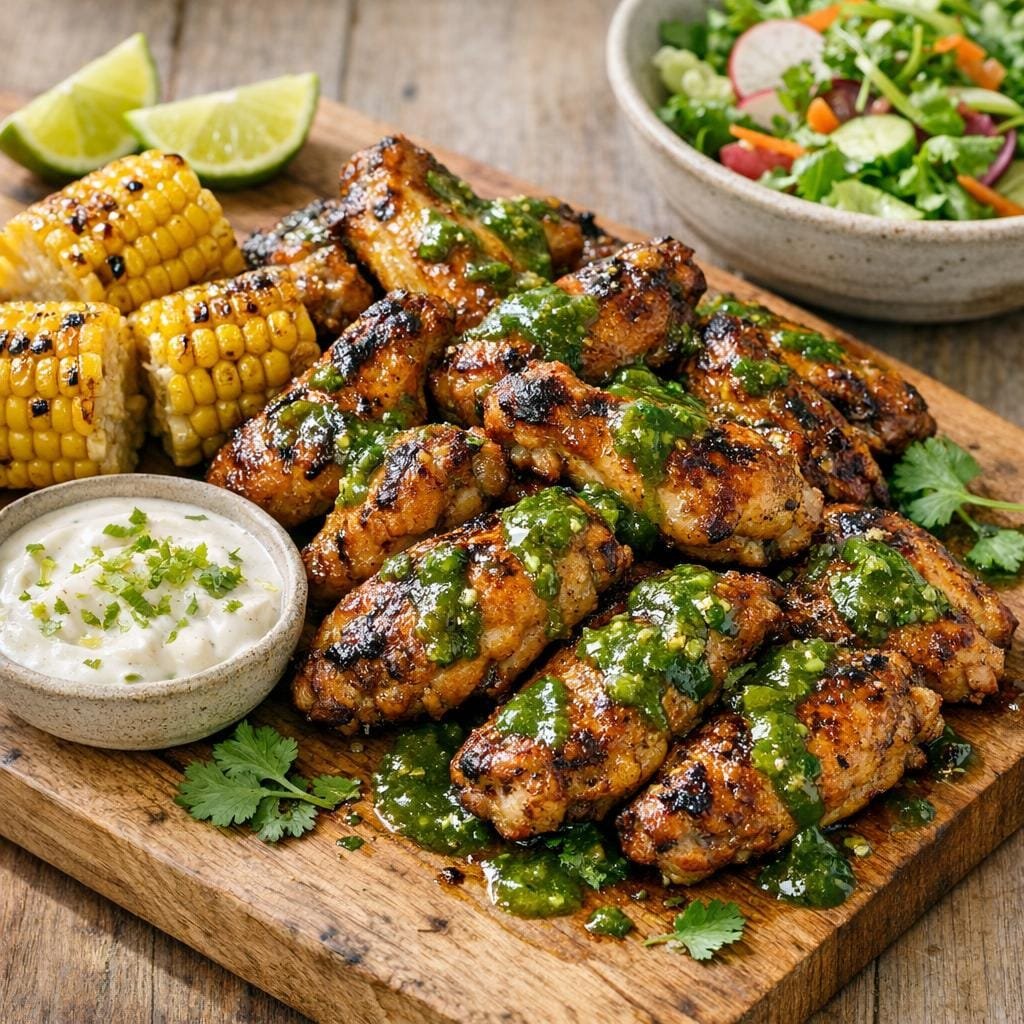 Ailes de poulet grillées à la sauce émeraude jalapeño avec Sauce piquante émeraude et Jalapeno - 155G