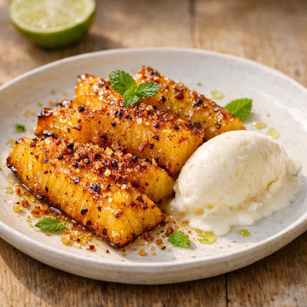 ananas rôti au sucre