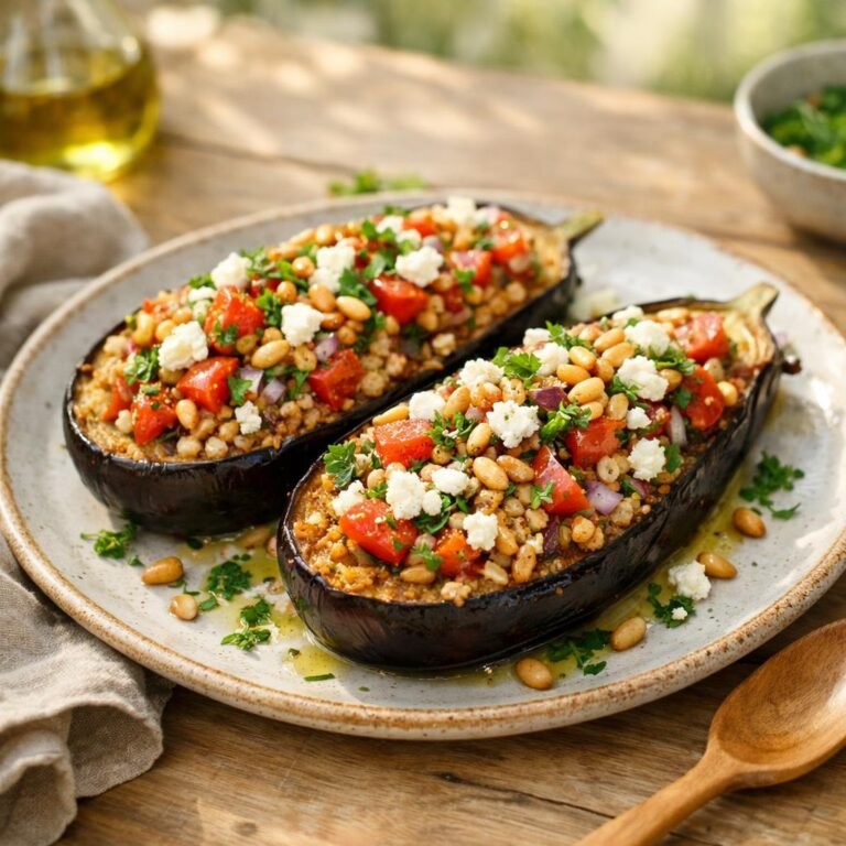 Aubergines farcies boulgour