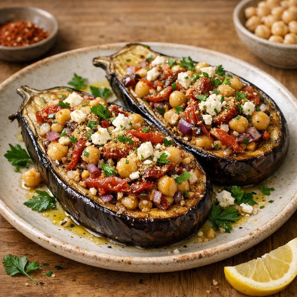 Aubergines farcies façon mezzé