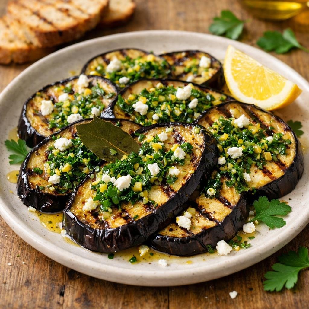 Aubergines grillées au laurier