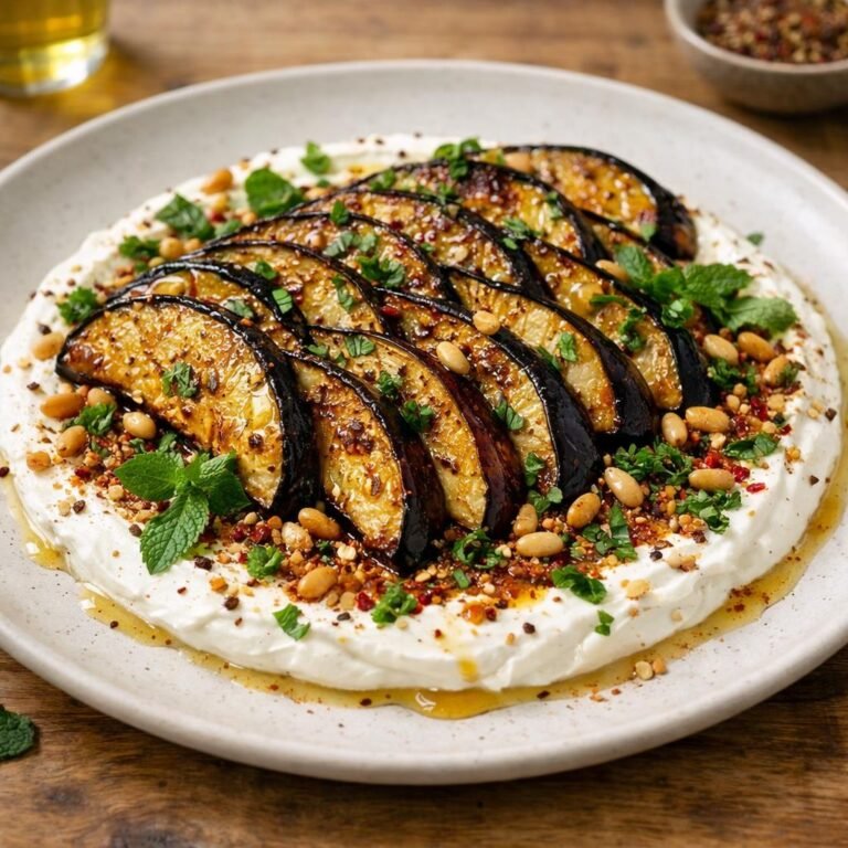 Aubergines grillées labneh