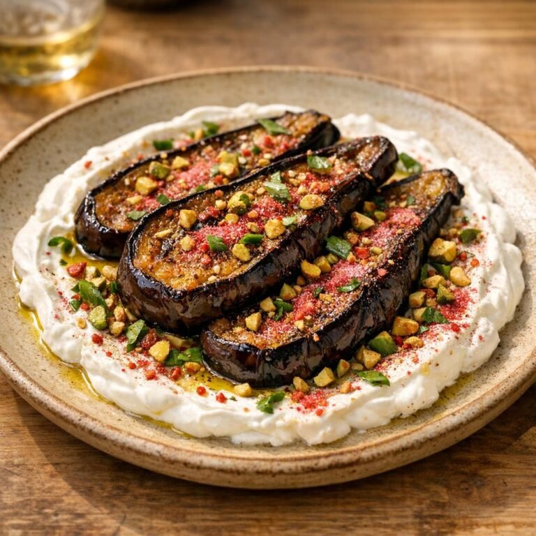 Aubergines grillées labneh