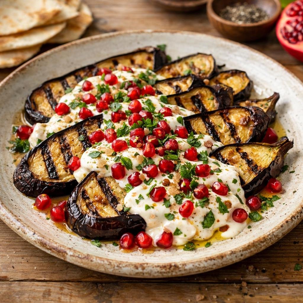Aubergines grillées tahini
