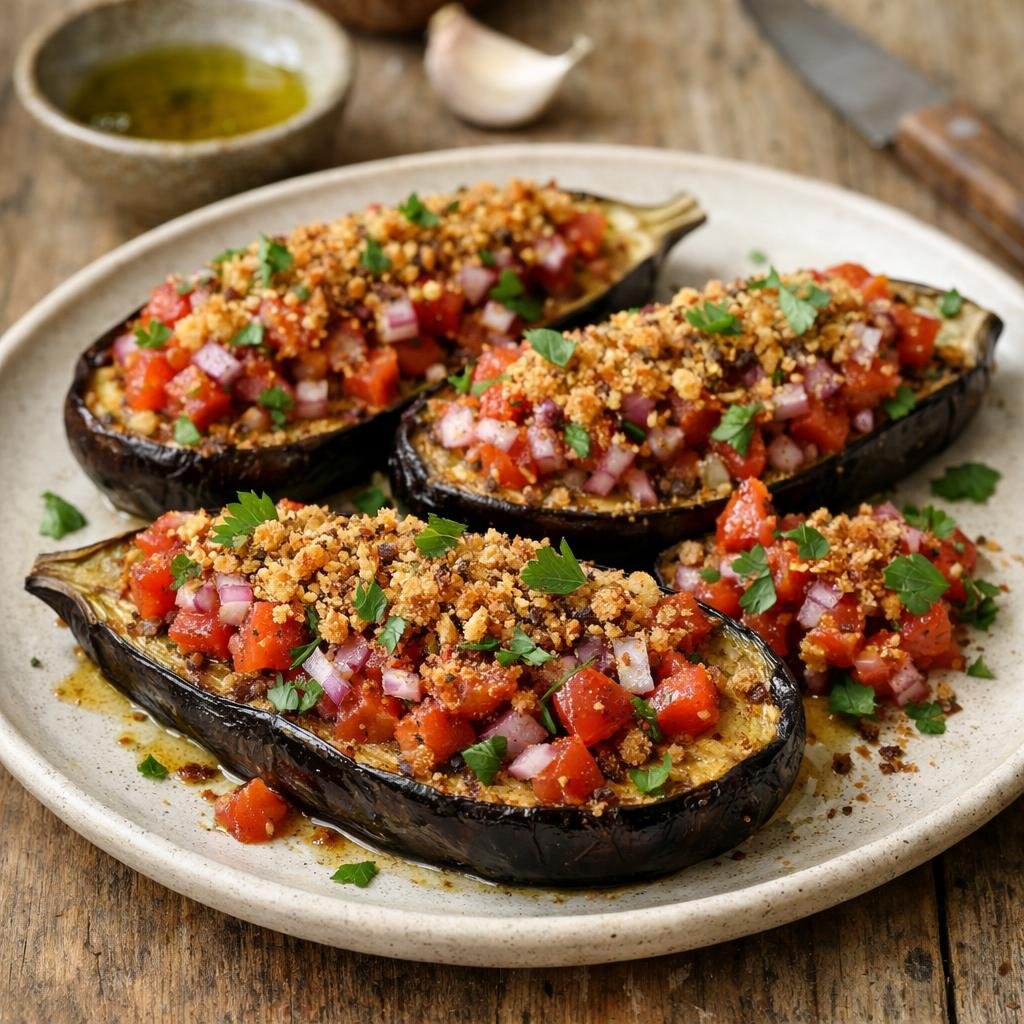 Aubergines rôties au four