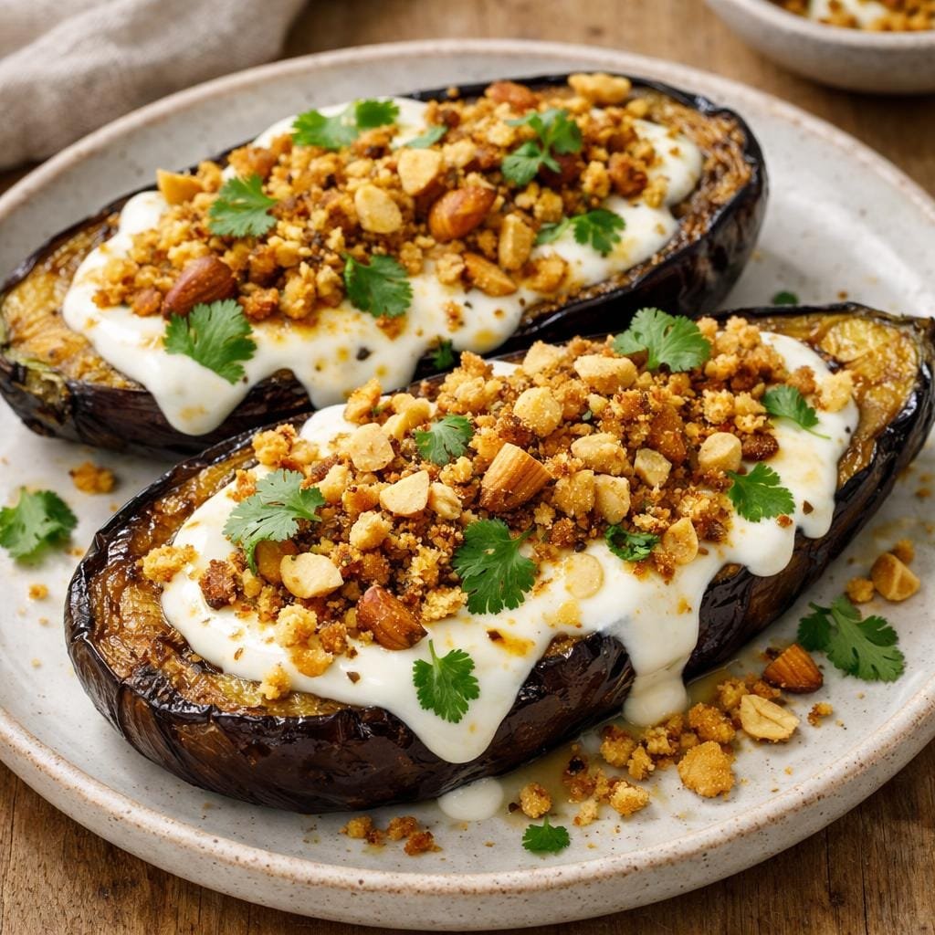 Aubergines rôties au curry