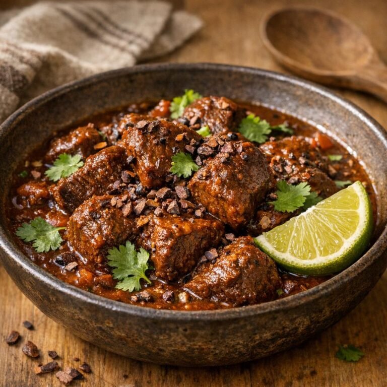Boeuf mijoté mole Criollo