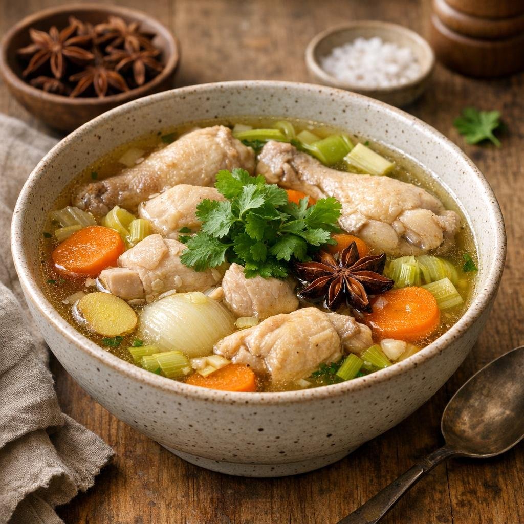 Bouillon de volaille parfumé