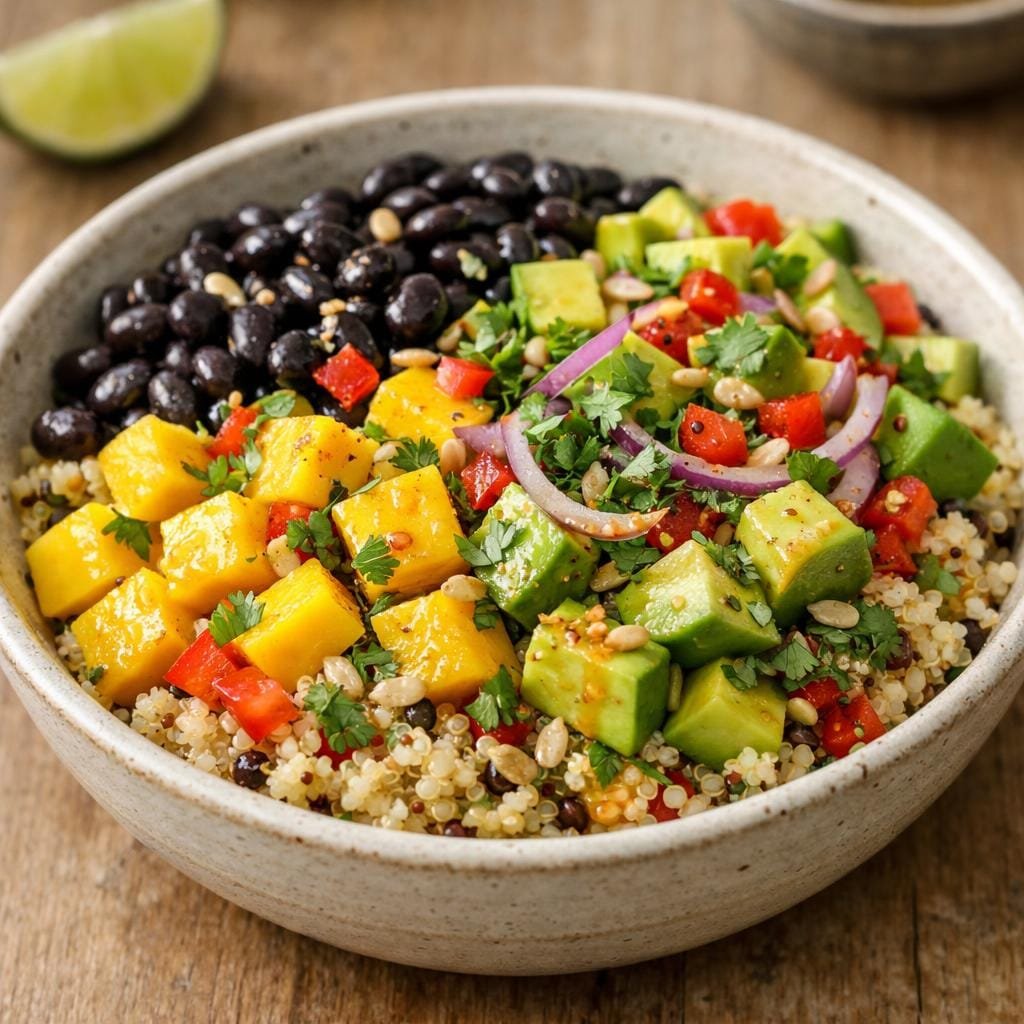 Bowl quinoa haricots noirs