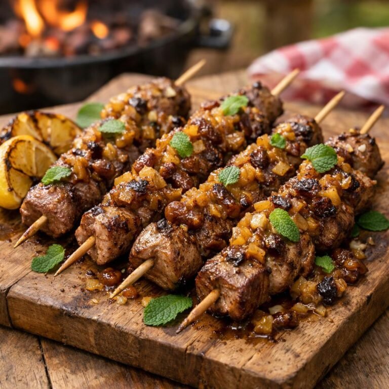 brochettes agneau bananes