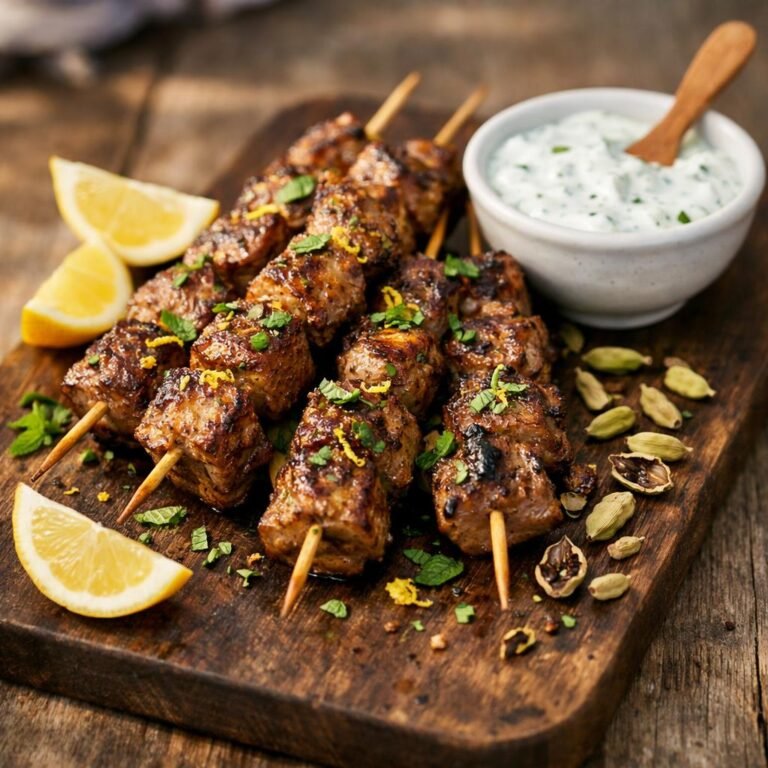 Brochettes agneau cardamome