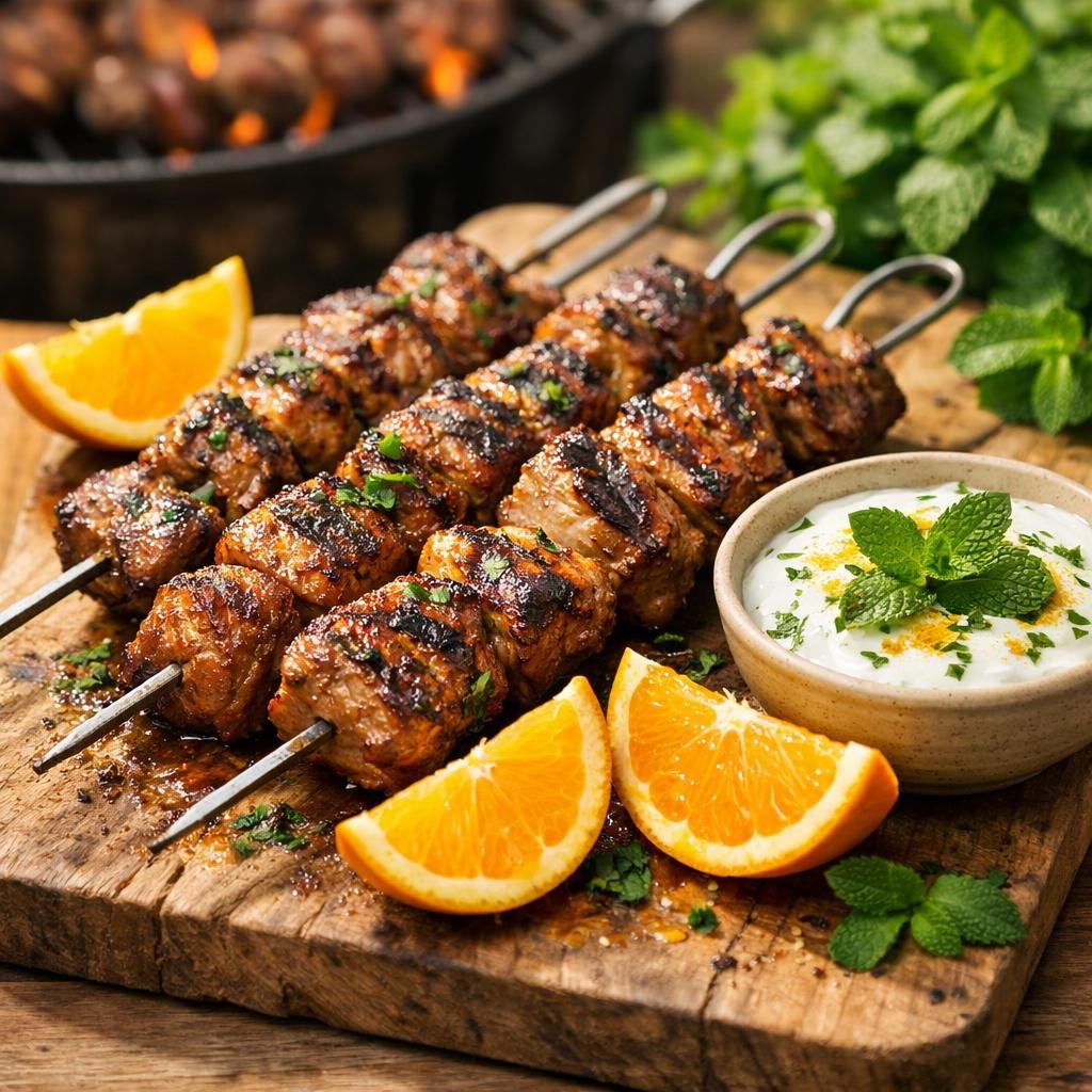Brochettes d'agneau au Curry
