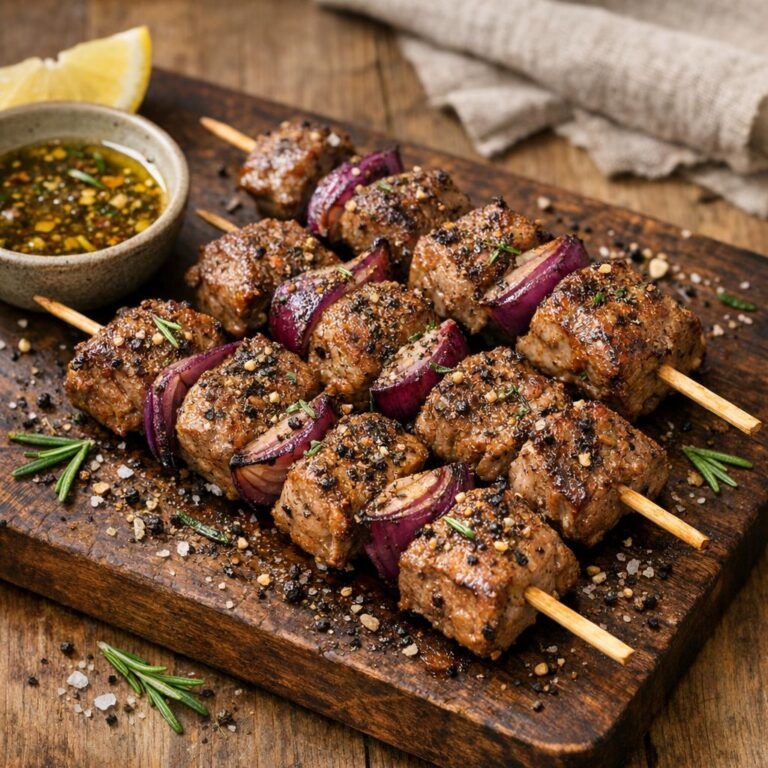 Brochettes d'agneau au poivre