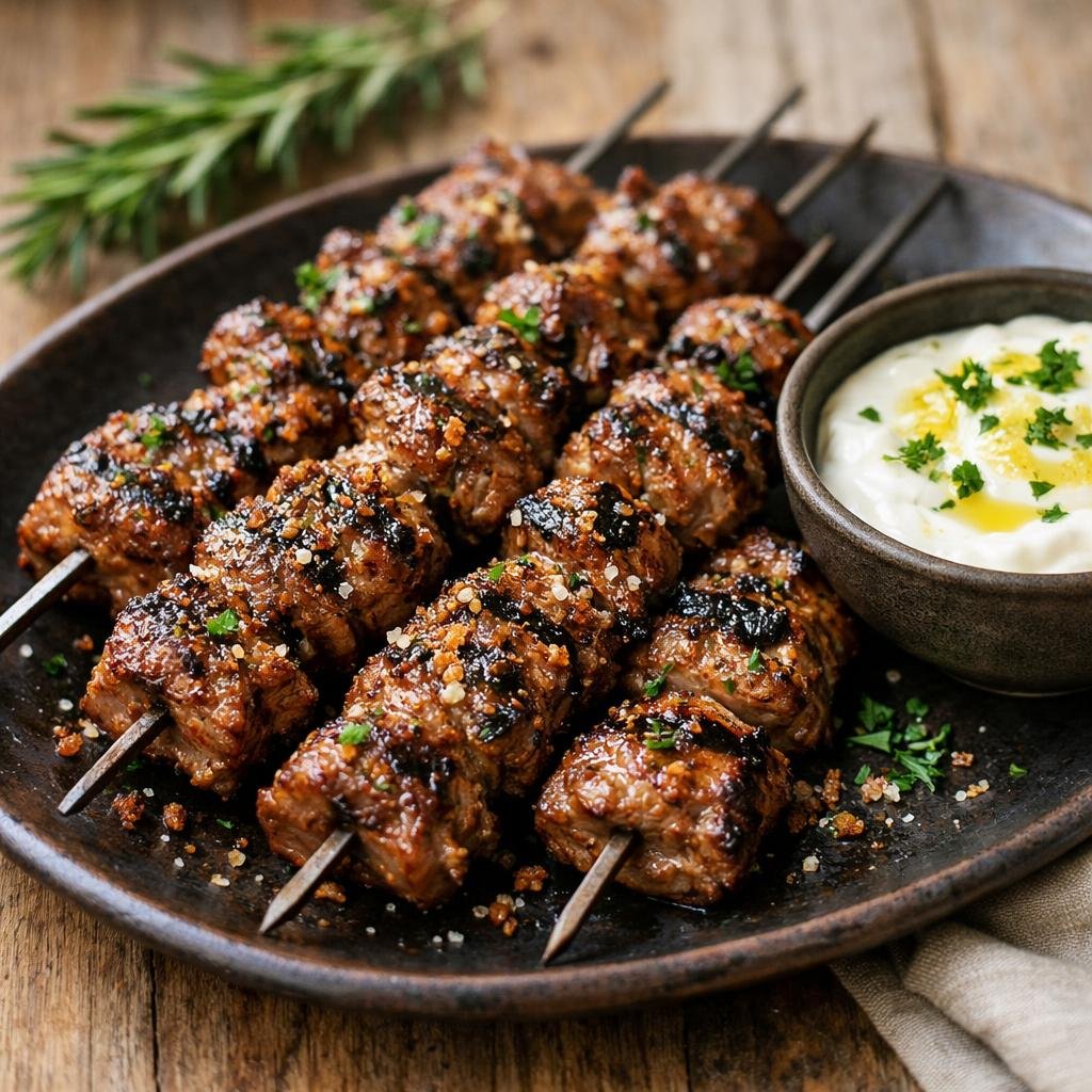 brochettes d'agneau aux herbes