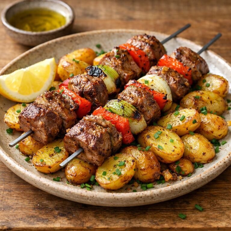 brochettes d'agneau et patates