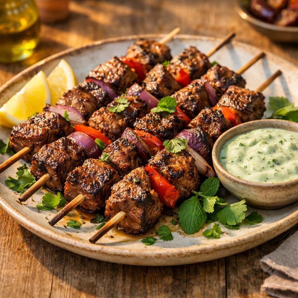 Brochettes d'agneau fumé