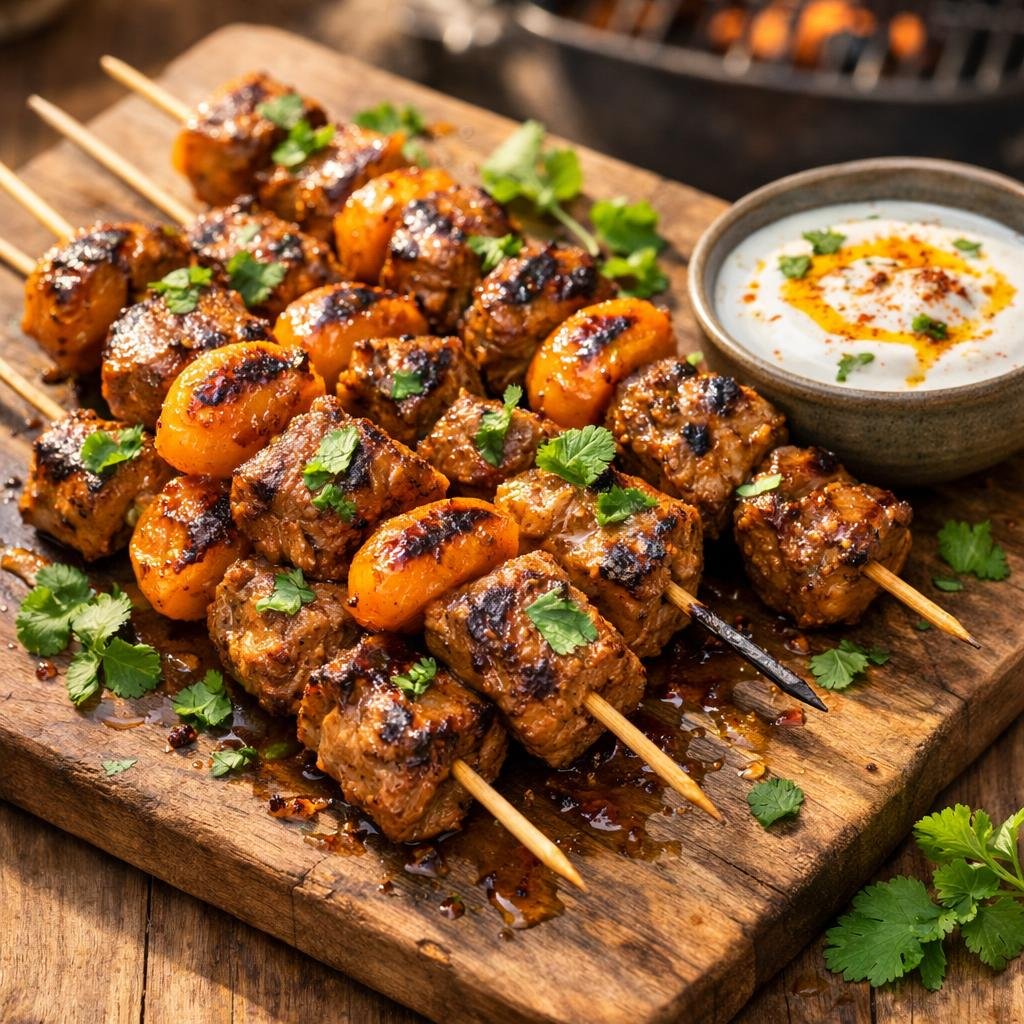 Brochettes d'agneau harissa