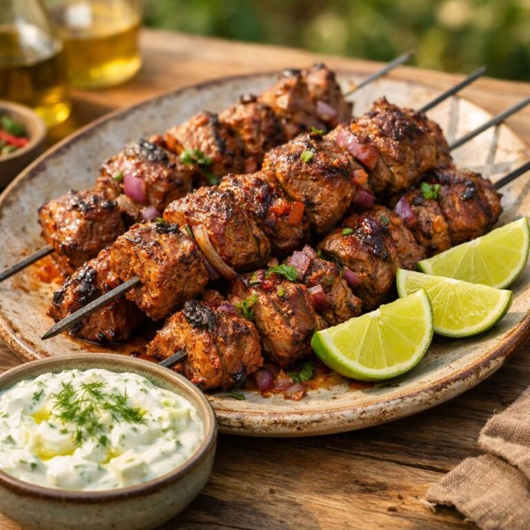 Brochettes d'agneau marinées