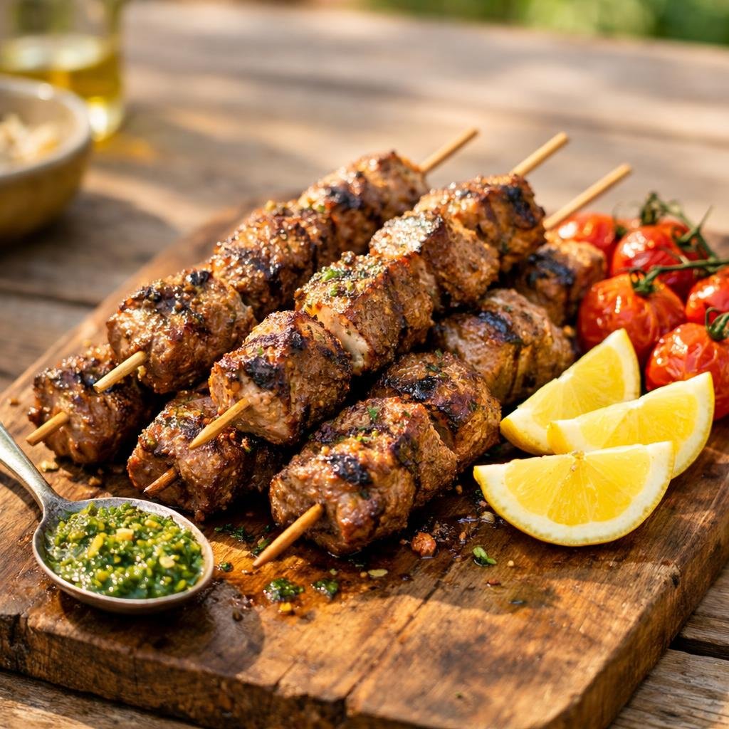 Brochettes d'agneau marinées