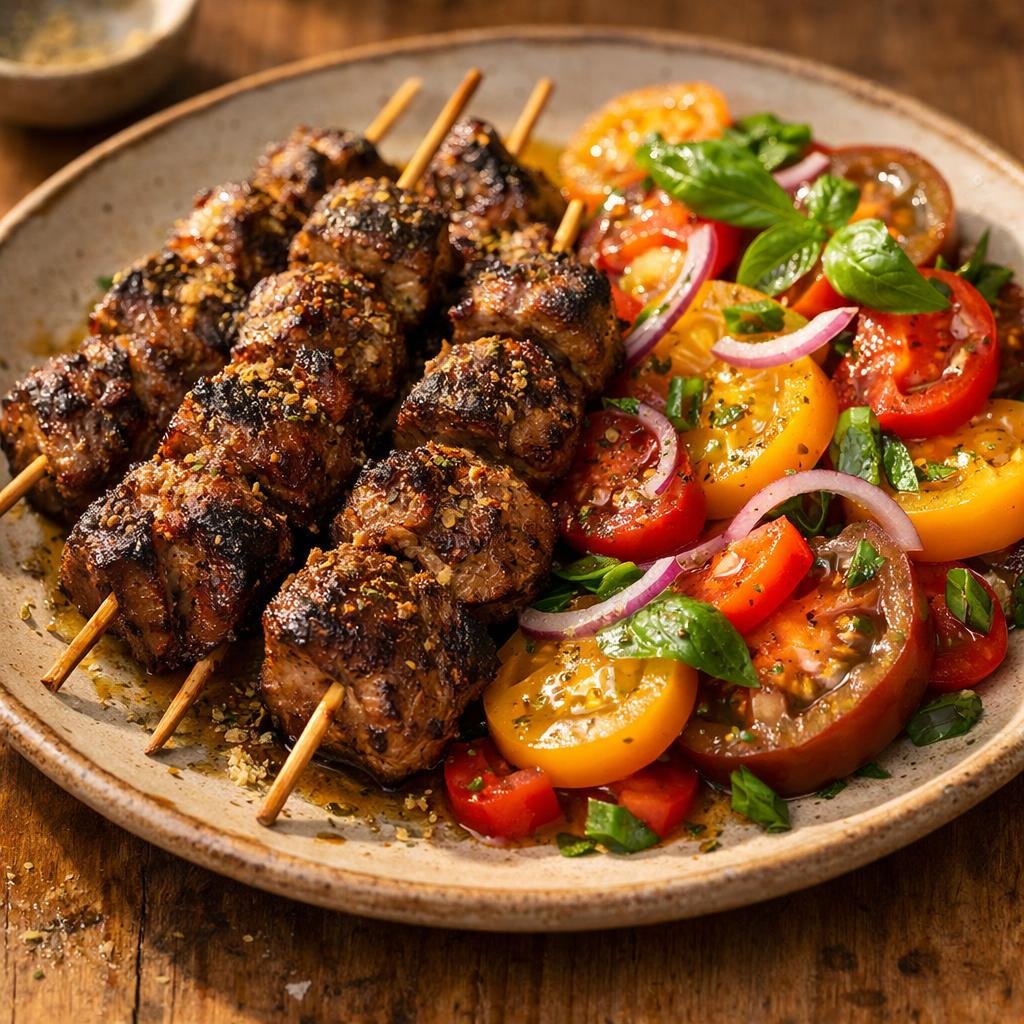 Brochettes d'agneau marinées