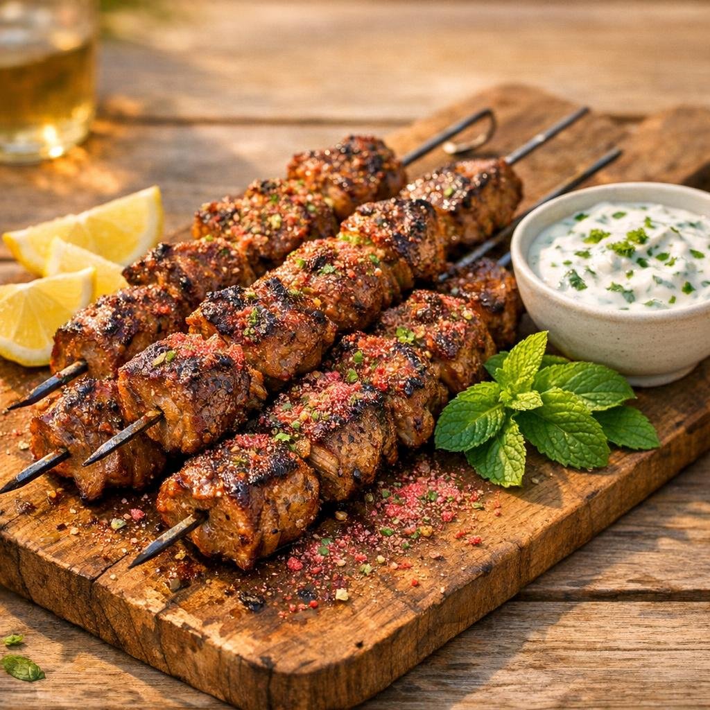 Brochettes d'agneau marinées