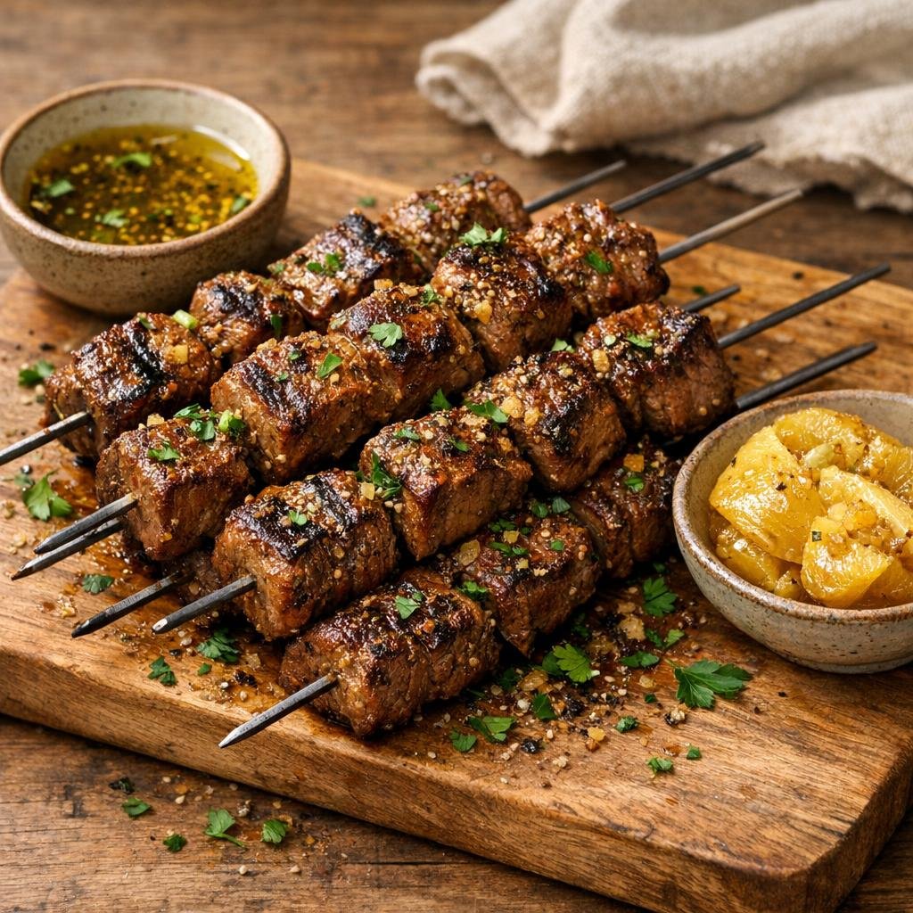 brochettes de bœuf