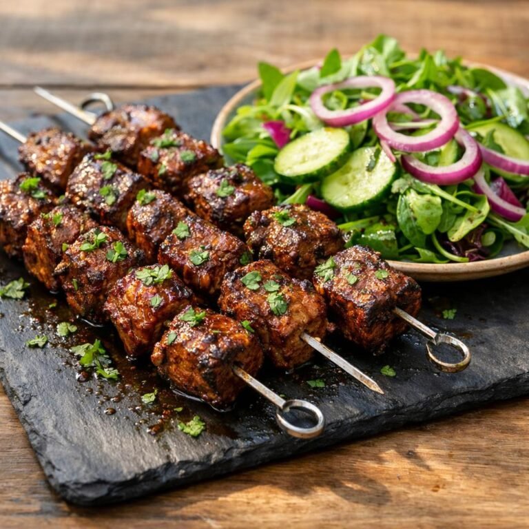 Brochettes de bœuf marinées