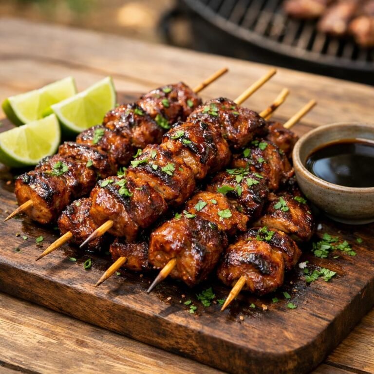 Brochettes de canard laquées