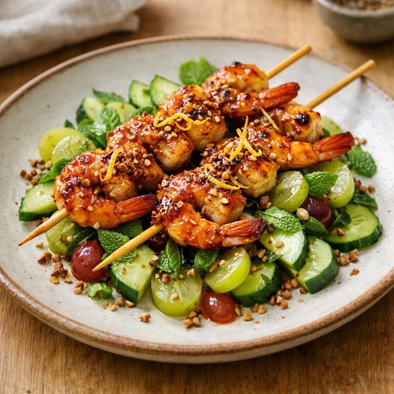 brochettes de crevettes laquées