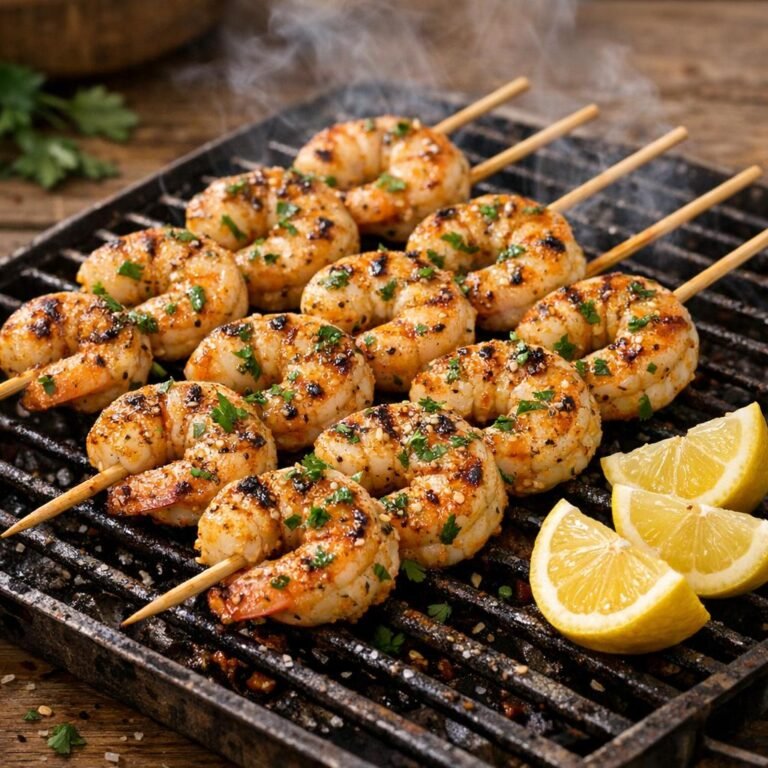 brochettes de crevettes