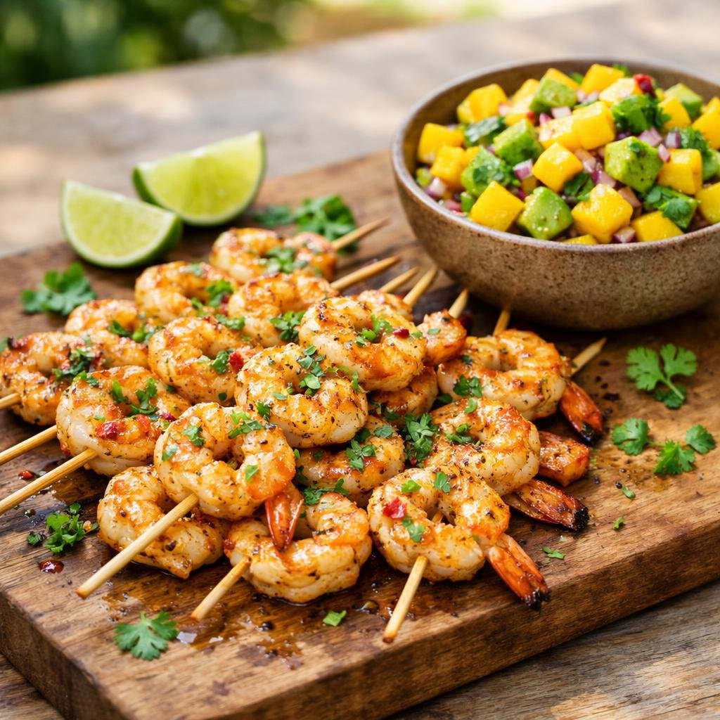 Brochettes de crevettes