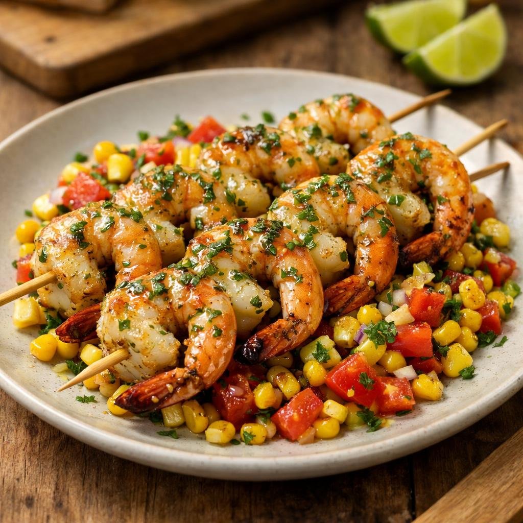 Brochettes gambas ranch