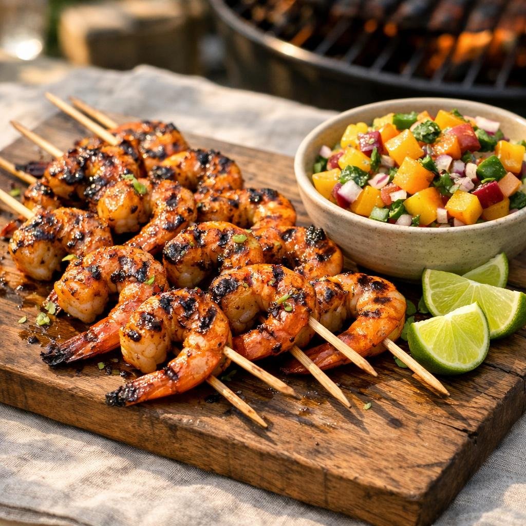 brochettes de gambas
