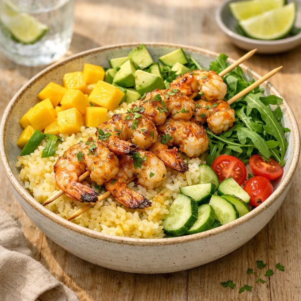 Brochettes de gambas