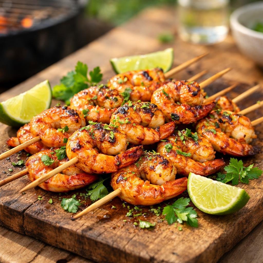 brochettes de gambas