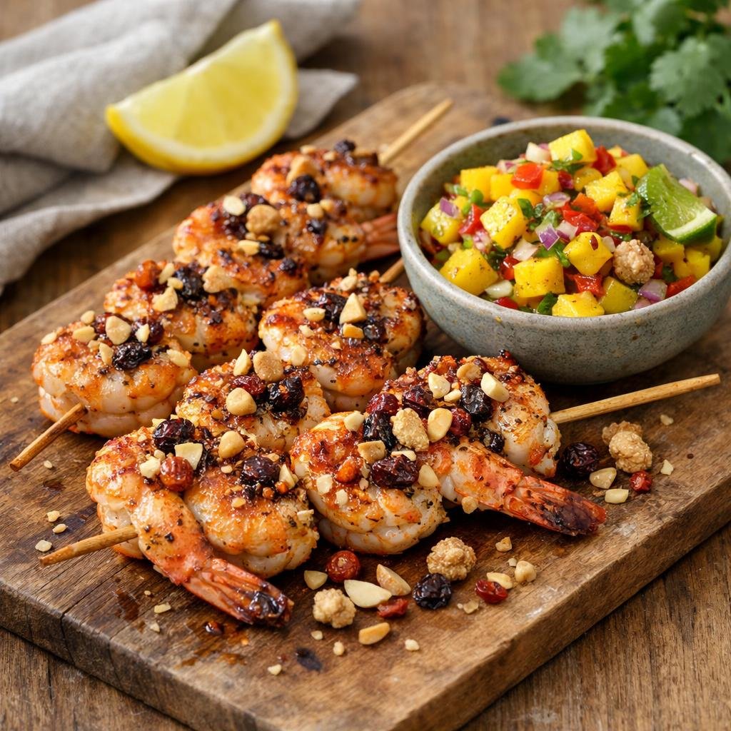 Brochettes de gambas