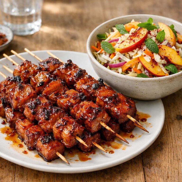 brochettes porc laquées