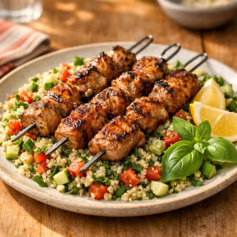 Brochettes de porc marinées
