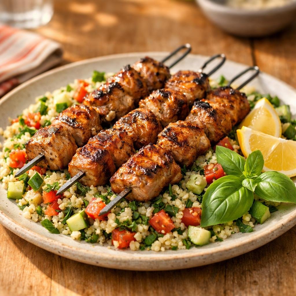 Brochettes de porc marinées