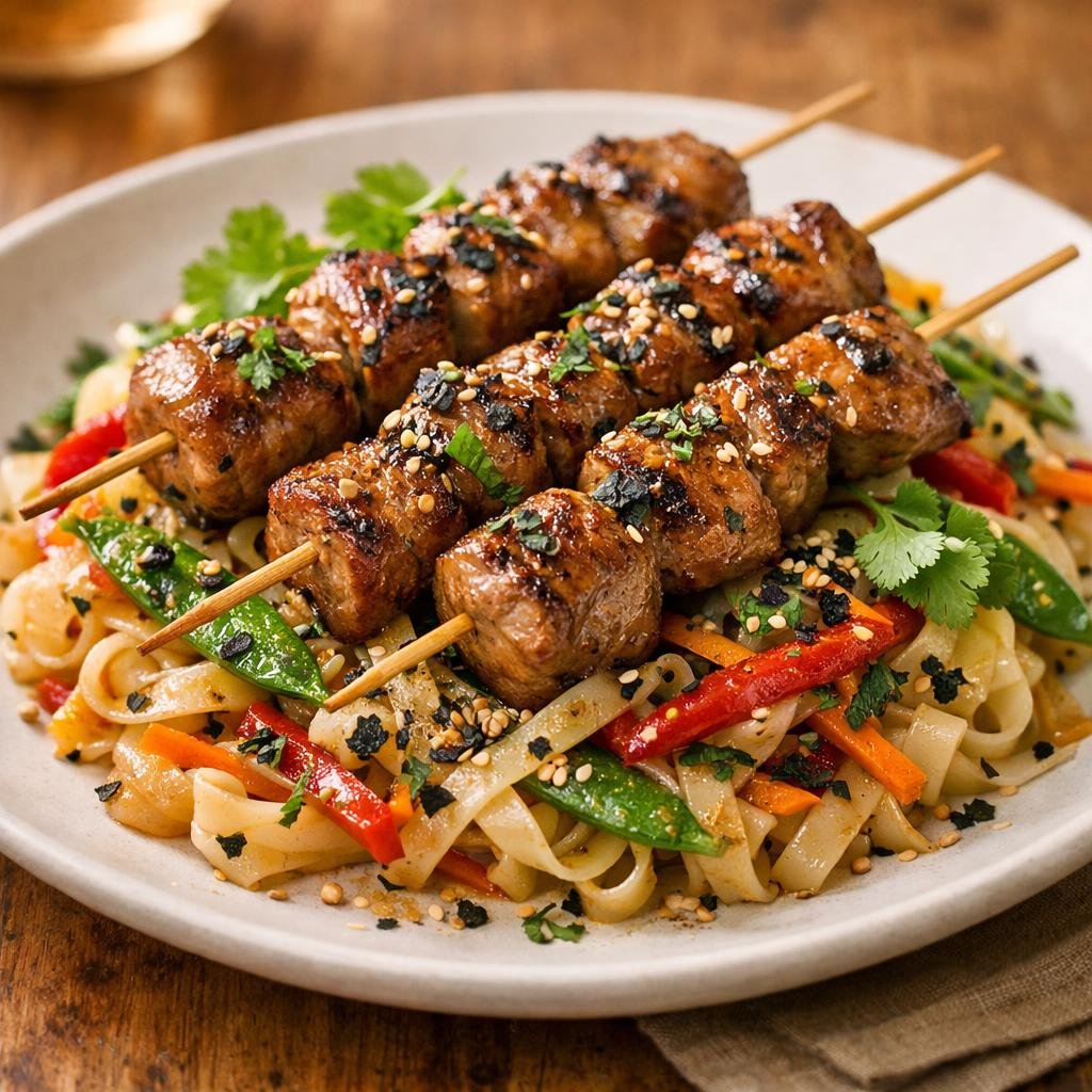 Brochettes de veau thaï