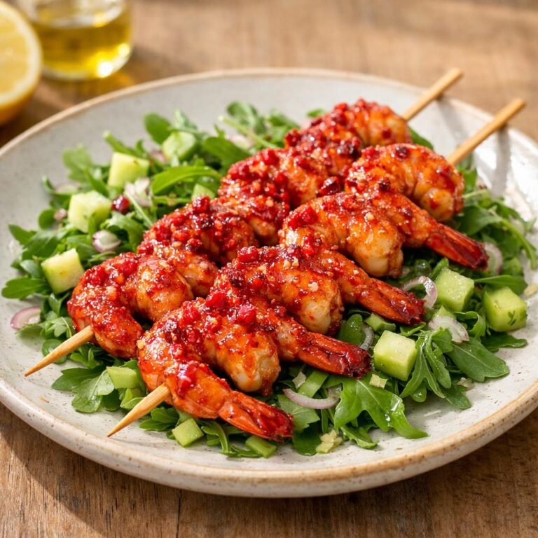 Brochettes gambas groseille