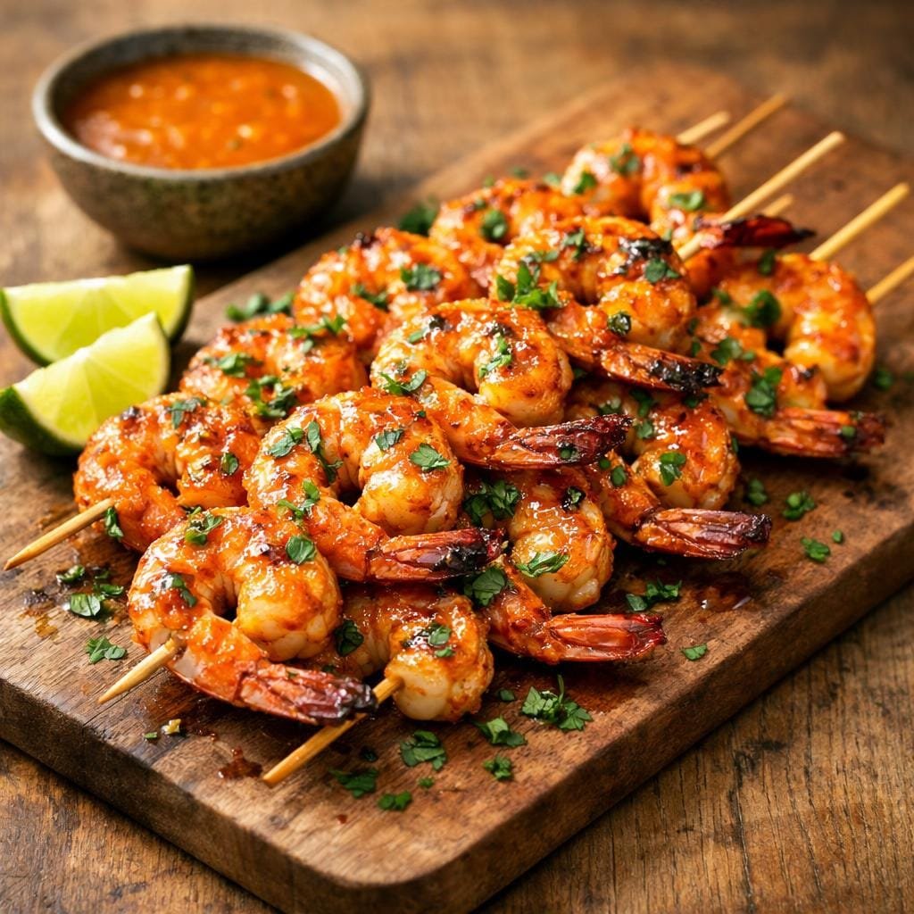 Brochettes gambas Scotch Bonnet