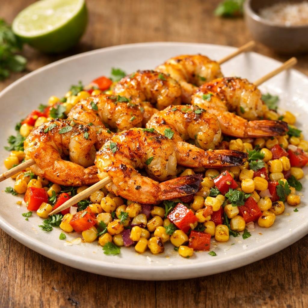 Brochettes gambas Tex-Mex