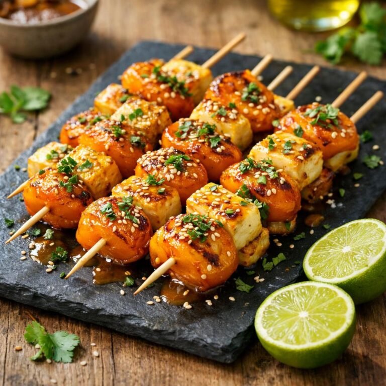 brochettes halloumi abricots