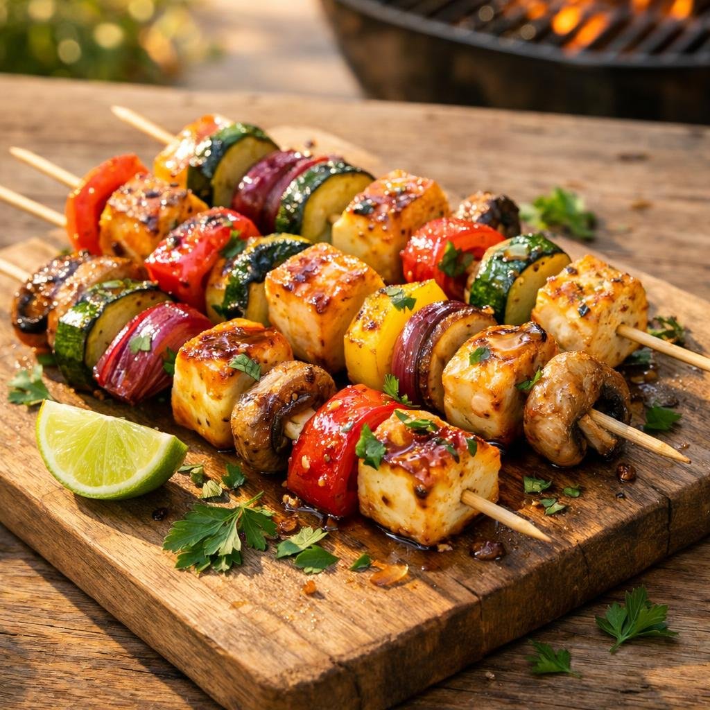 Brochettes halloumi