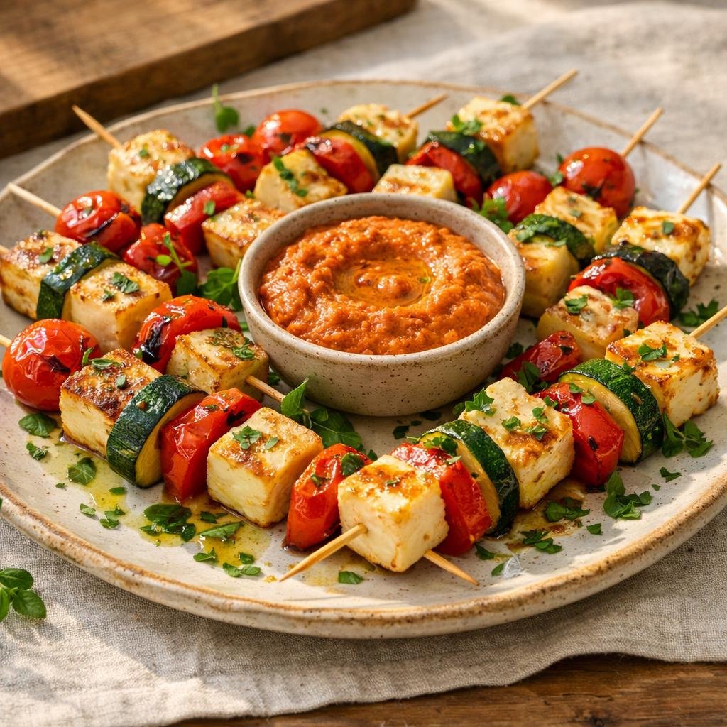 Brochettes halloumi grillées