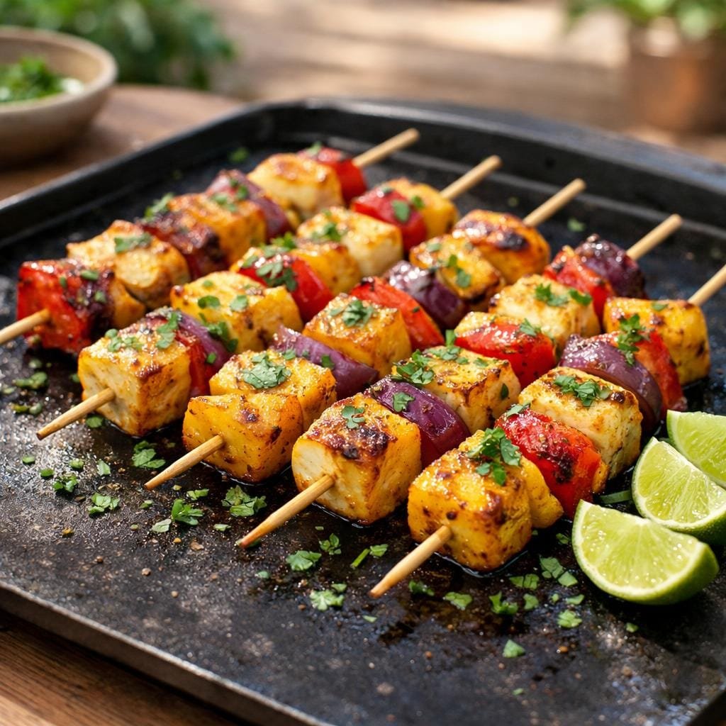 Brochettes halloumi mangue