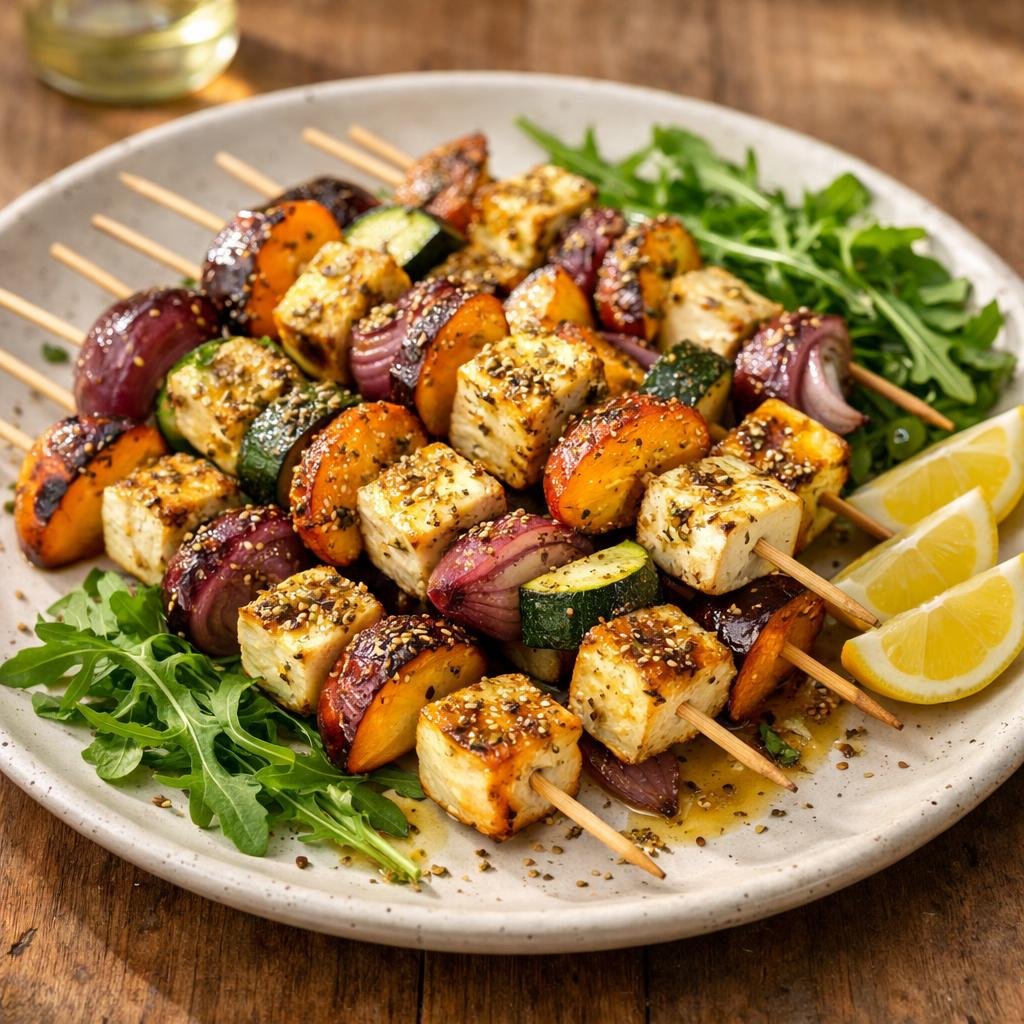 Brochettes halloumi za'atar